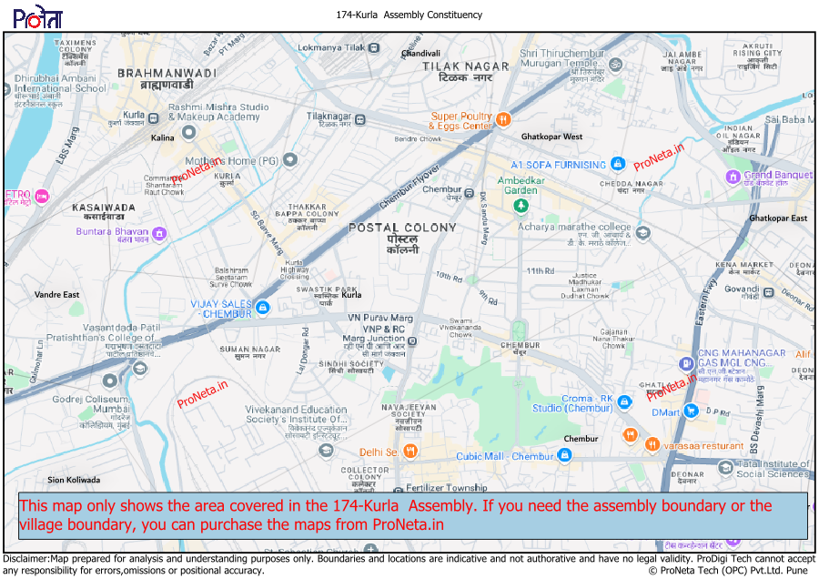 Map Of Kurla Assembly Constituency, Maharashtra- 174